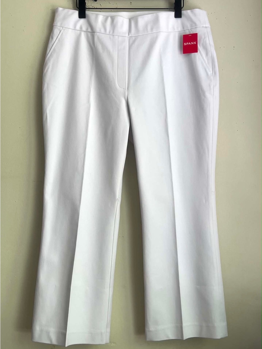 SPANX White Cropped Straight-Leg Pants
